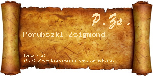 Porubszki Zsigmond névjegykártya