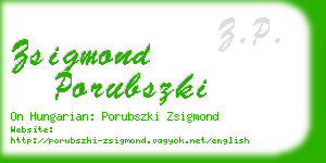 zsigmond porubszki business card